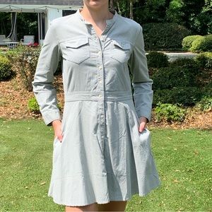 NWOT GAP Grey Fine Wale Corduroy Dress POCKETS 4 NEW Gray Preppy